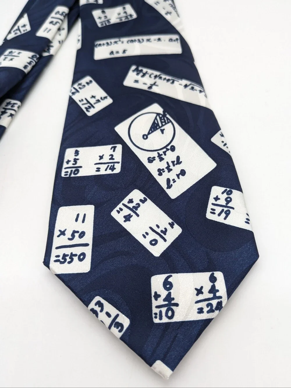 Steven Harris Blue White Math Mathematical Equation Men's Novelty Neck Tie